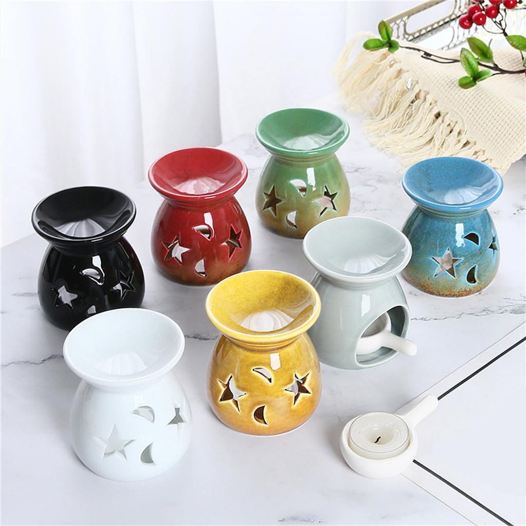 Elegant Starry Night Design Ceramic Incense Holder Essential Oil Burner Enhances Tranquil Atmosphere For Yoga Relaxation