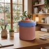 Cartoon Mini Waste Bin with Cover Waste Paper Basket Storage Bucket Tea Slag Can  Office