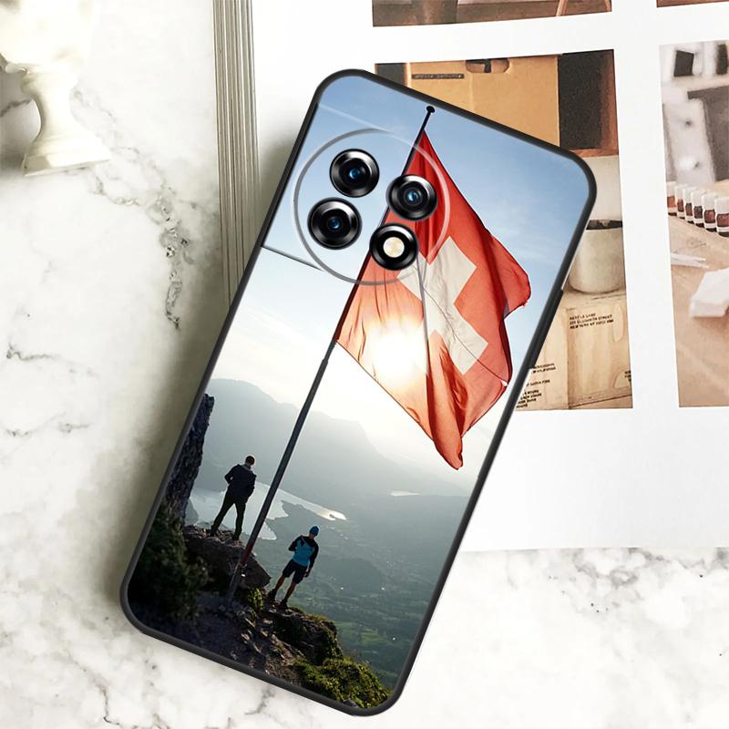 Switzerland Swiss Flag Case For OnePlus 11 12 12R 9 10 Pro 10R 9R 8T 10T Nord CE 2 3 Lite 2T N10 N20 N30 CE4 Cover