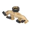 3 4in Hose Faucet Manifold Splitter 4 Way Brass Pipe Split Connector Garden Hose DistributorUS Standard
