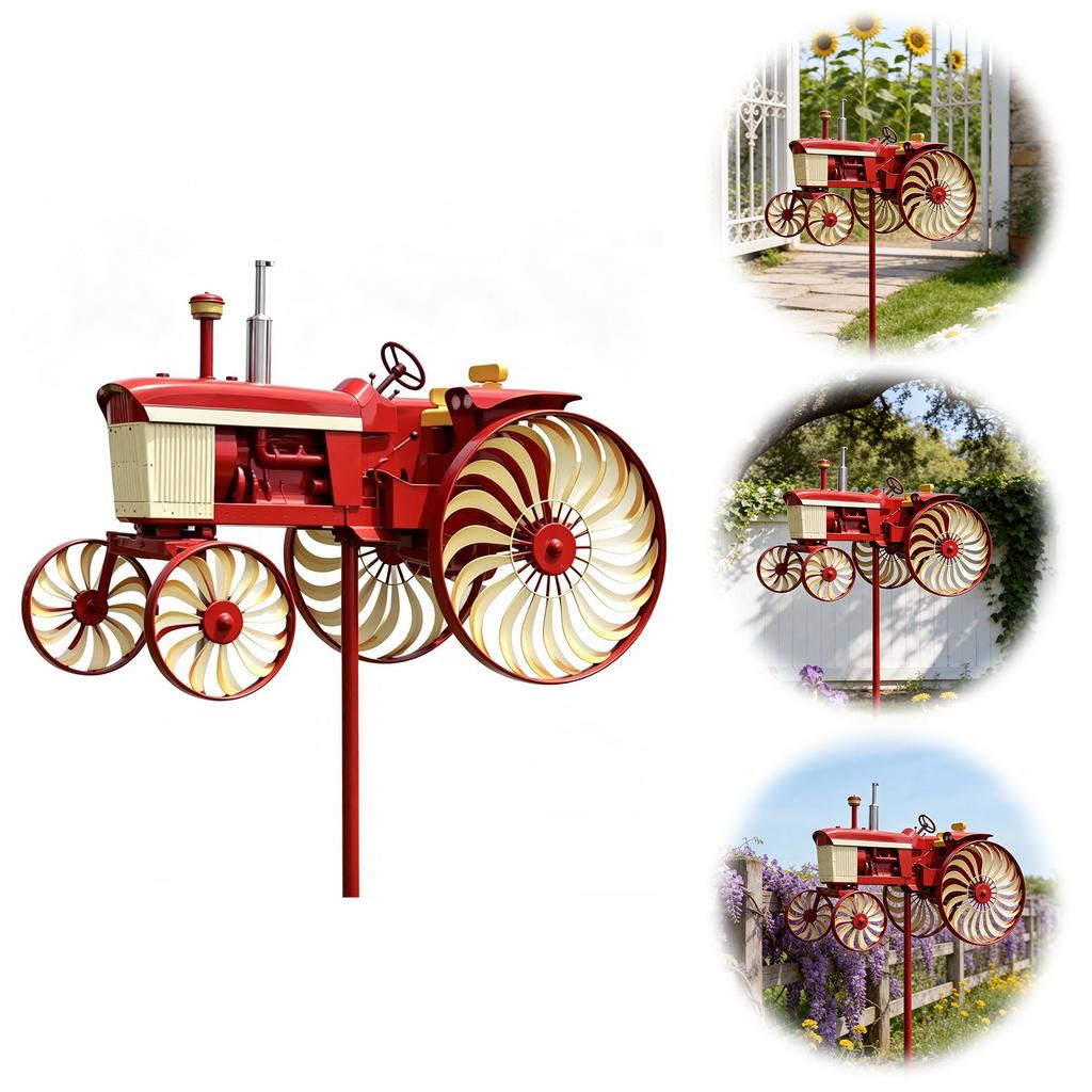 Tractor Wind Sculpture Decorative Windmill Outdoor Tractor Wind Spinner for Patio Yard Garden Gift for Friends Family