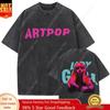 Vintage Prané Dámské Pánské Módní Bavlněné Tričko s Grafickým Potiskem Lady Gaga Artpop Vysoká Kvalita Oversized Volné Streetwear