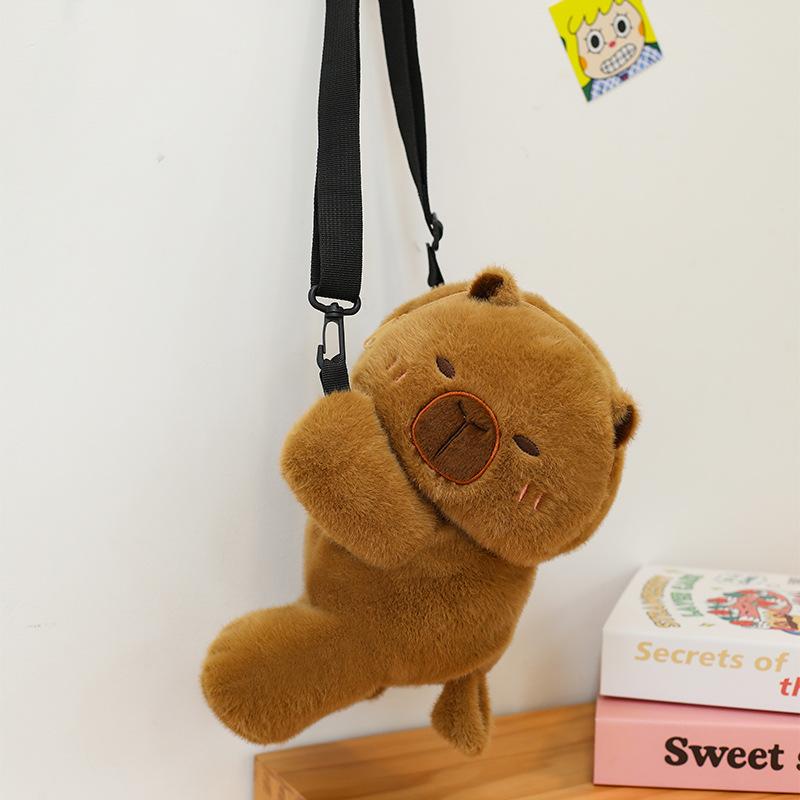 Animal Plush Bag Cute Little Turtle Capybara Messenger Bag Doll Gift Exchange