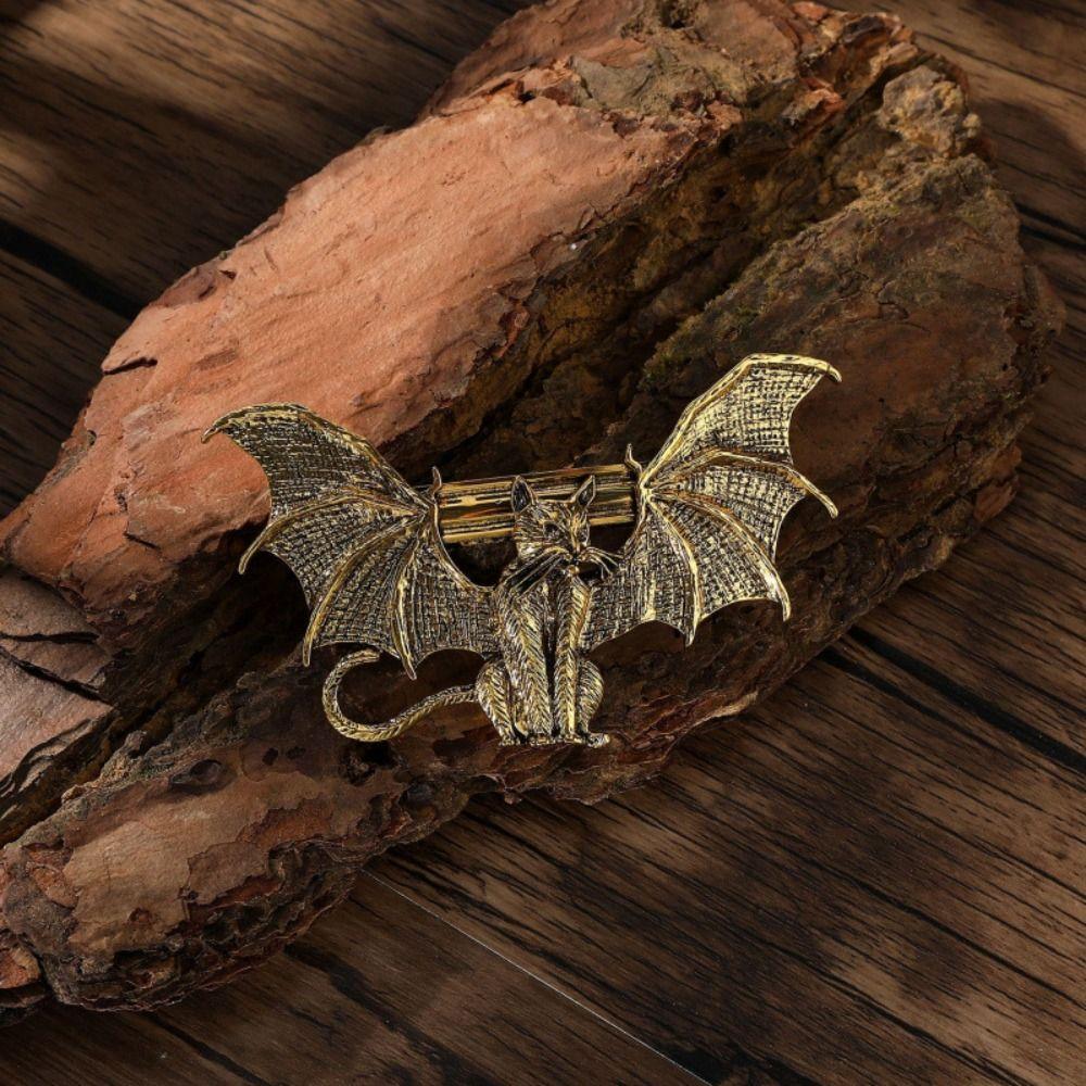 Antikton Fledermaus Katze Haarspange Fledermausflügel Vintage Spange Stilvolle Gothic Haarnadel Damen