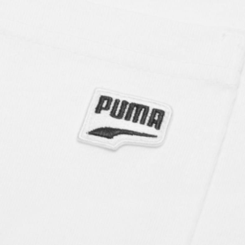 Puma Downtown Drawstring Solid Logo Waist Adjustable Round Neck A-Line Casual Sports Short Sleeve Dress Women dresses White 531693-02
