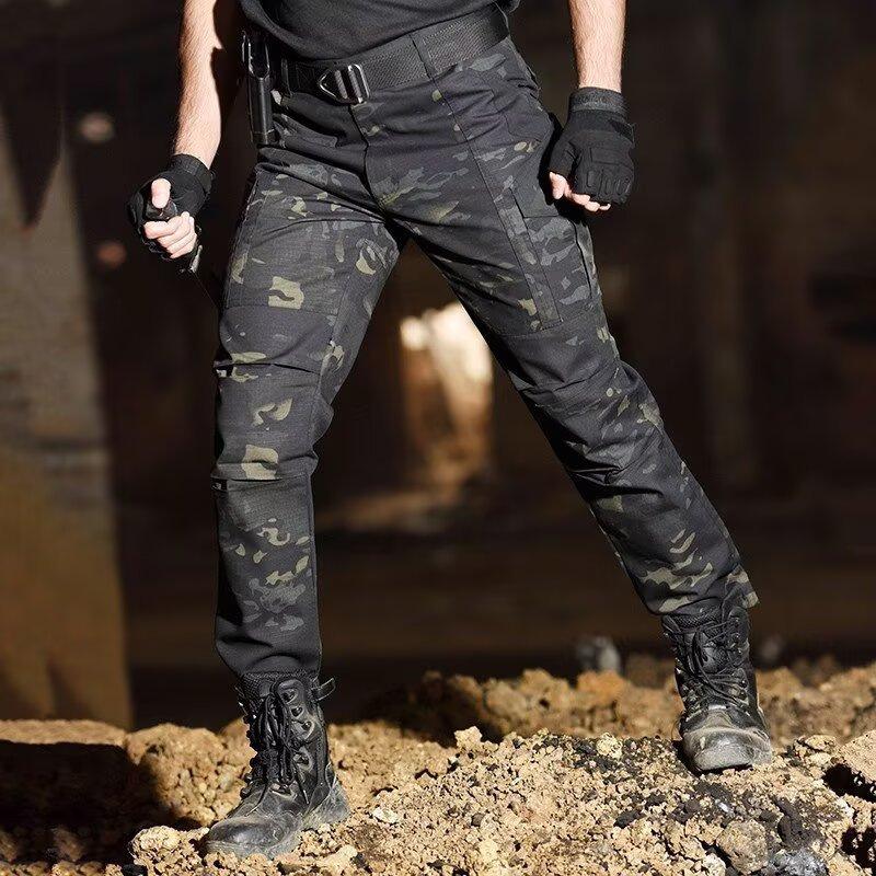 1111 summer men's tactical multi-pocket solid color wear-resistant overalls quick-drying outdoor hiking pants