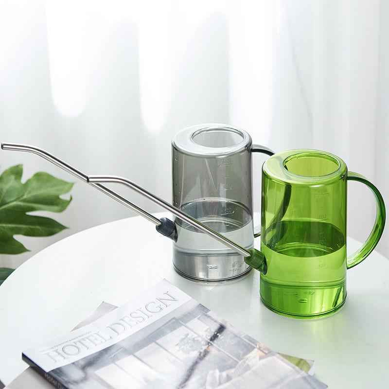 1pc Long Spout Watering Can - Stainless Steel with Transparent Scalefor Precise Watering of FlowersPotted Plants, and Greenery