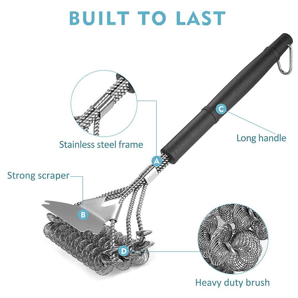Stainless Steel Grill Brush and Scraper Bristle Free Barbecue Brush for Gas Charcoal Infrared Porcelain Steel Grill