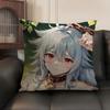 Razor Cute Genshin Impact Cushion Cover Natural Linen Organic Fabric DoubleSided Printing Sofa Home Decor Gift Pillow Case