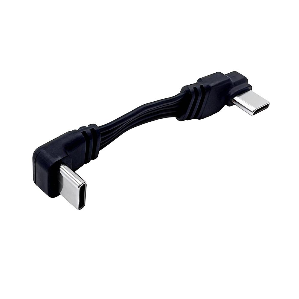 USB Type-C Multi-Directional Elbow Extension Cable, Flat Silicone Male to Female Data Adapter