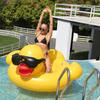Giant Yellow Duck Inflatable Pool Float with Sunglasses