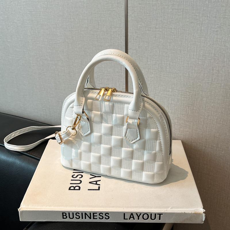

2025 color small shell bag women s bag fashion bright color indentation handbag shoulder bag crossbody Europe and America
