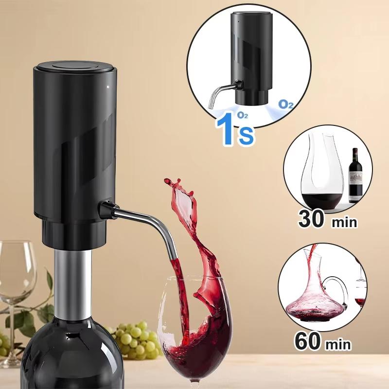 Intelligent Electric Wine Aerator 4-in-1 Wine Set Operated Automatic Corkscrew Foil Cutter And Vacuum Wine Stopper Bar Tools