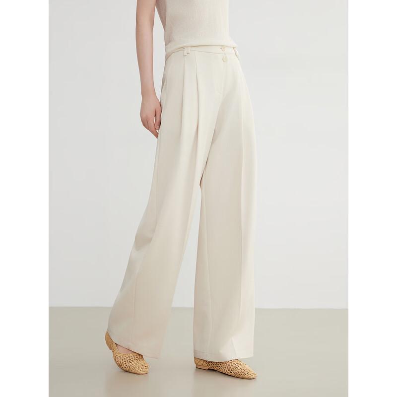 ELLE Women's High-Waist Wide-Leg Trousers