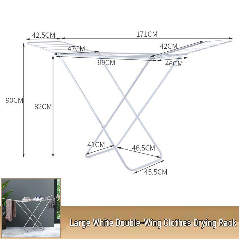 Stainless Steel Folding Clothes Rack for Indoor/Outdoor Use - Ideal for Home, Bedroom, Balcony, Living Room, and Quilt Drying