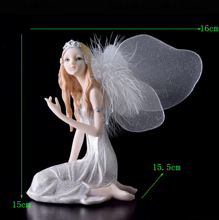 Europe Flower Fairy Beauty Angel Figurines Decoration Resin Home Crafts Desktop Cute Ornament Birthday Wedding Gift Accessories