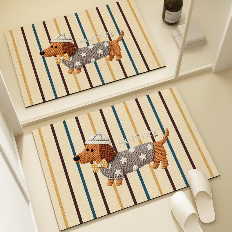 Quick-Dry Cartoon Diatom Mud Bathroom Door Mat – Absorbent & Non-Slip
