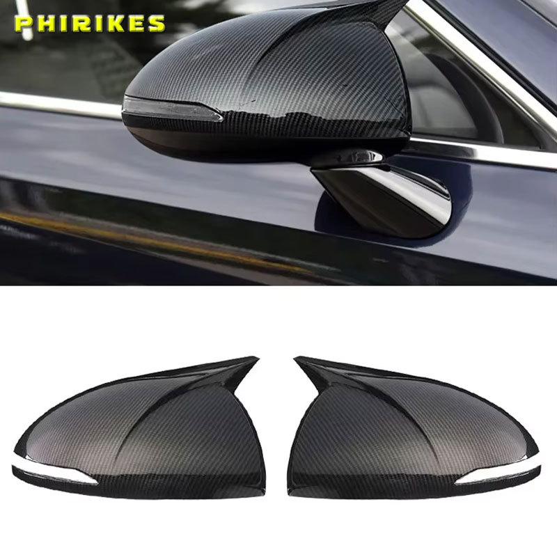 Carbon Fiber Side Wing Mirror Rearview Mirror Cover Shell Cap Housing Replace for Hyundai Sonata DN8