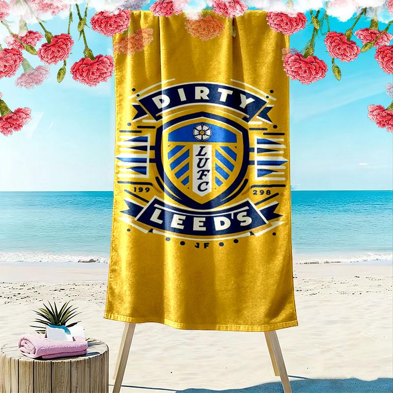 Asciugamano da Spiaggia Leeds United Stampato, Asciugamano Grande Morbido ad Asciugatura Rapida per Spiaggia Campeggio Nuoto