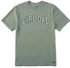 Life Is Good. Men's Girl Dad Short Sleeve Crusher Tee, Moss Green