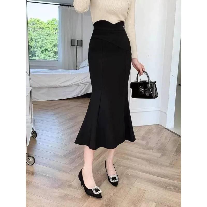 Womens Vintage High Waist Long A Line Skirt With Slit For Office And Casual Wear