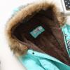 IELGY Winter Mid-length Cotton-padded Jacket Large Fur Collar Hooded Thickened Cotton-padded Jacket Jacket