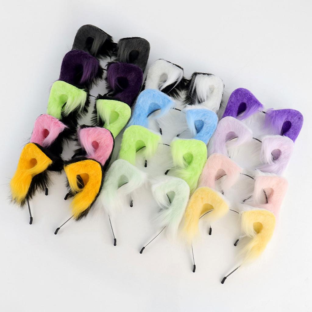 Pälsig plyschkattöronpannband Mjuk handgjord hårstylingaccessoar för Halloween Cosplay fest Kostym Evenemang Samling