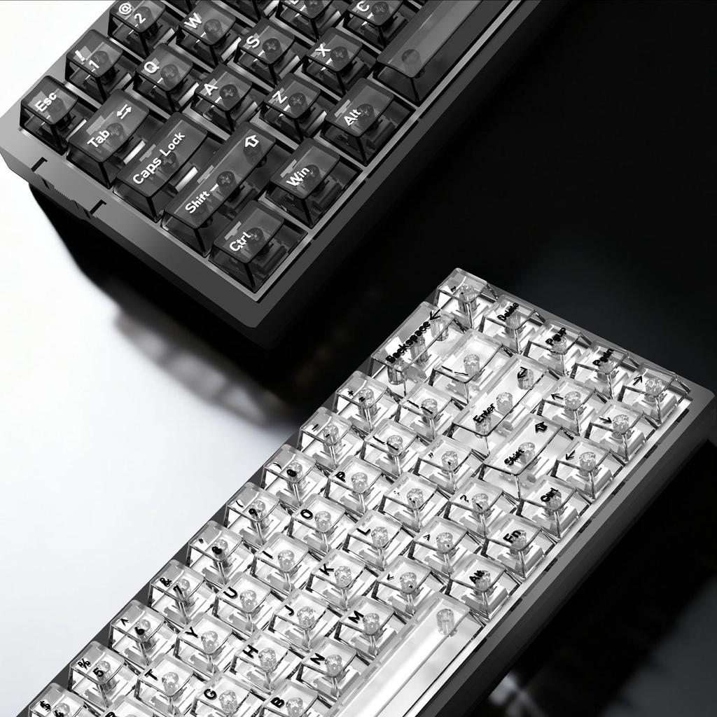 Russian Language Transparent PC Magnetic Axis Personalized Keycaps for Mechanical Keyboards