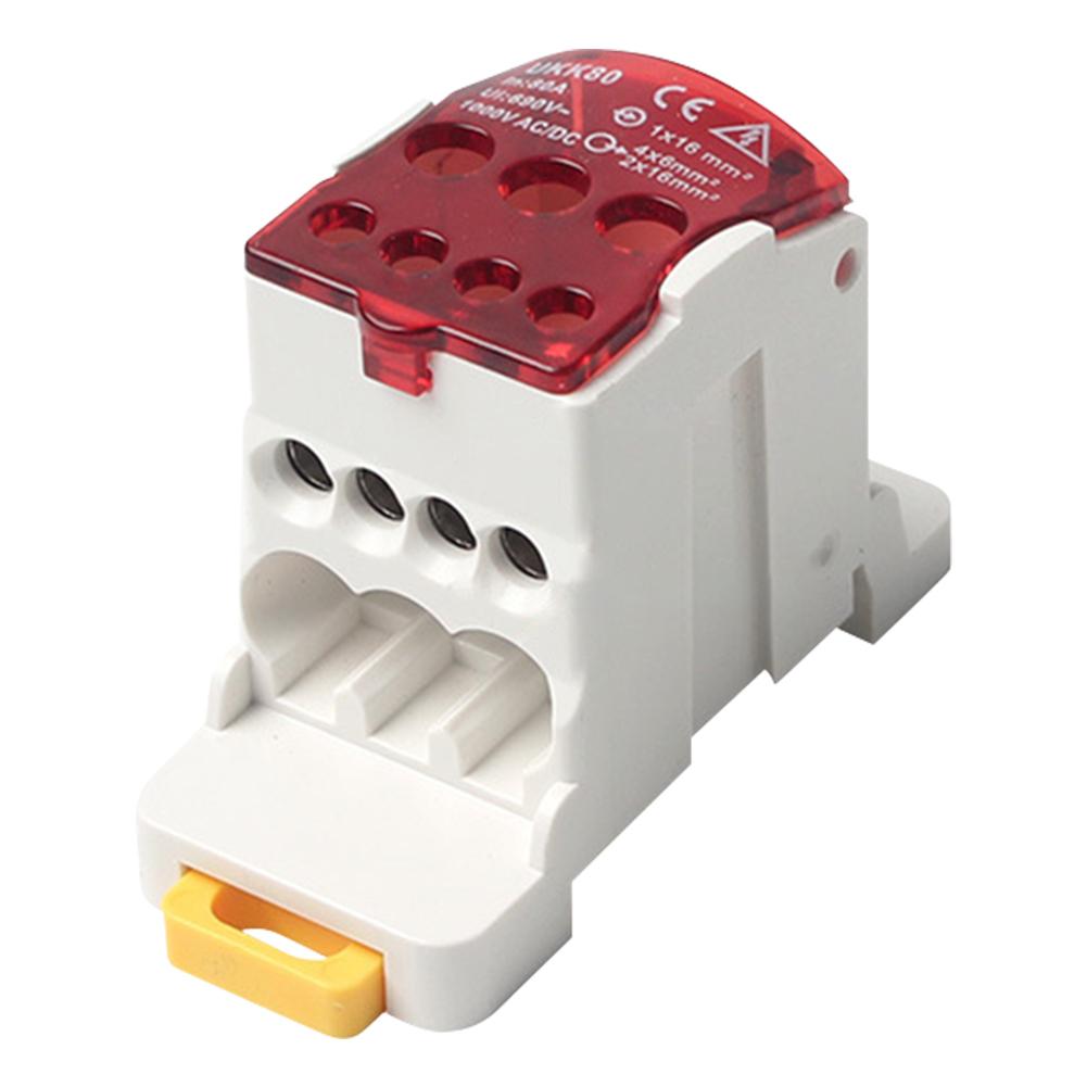 UKK 80A DIN Rail Distribution Box Terminal Block Junction Box Line Terminal Rail Splitter for Various Power Distribution Needs