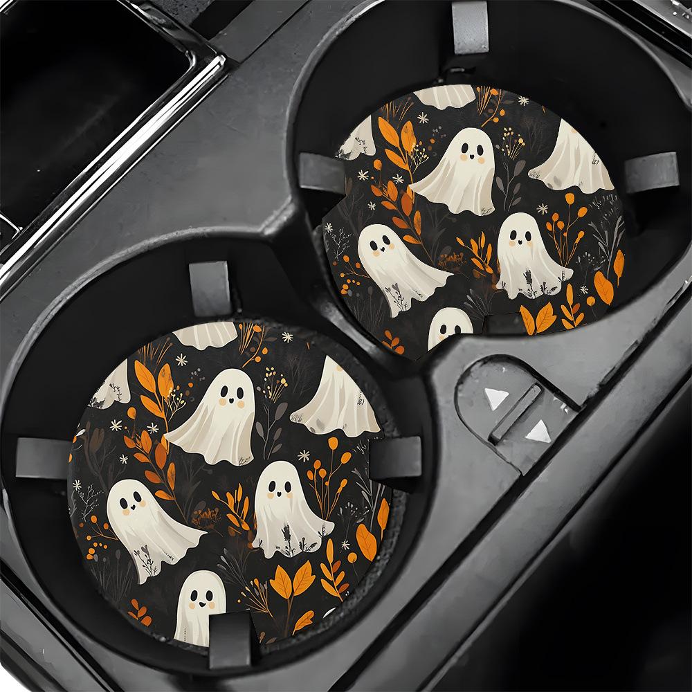 2PCS Ghost Car Personalized Water Cup Cushion Stand Anti Slip Cushion Bottle Stand Cup Stand Car Interior Anti Slip Cup Stand