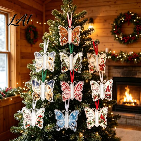 Praktische Bargeldumschlag-Alternative 2 Stück Acryl Schmetterling Geldhalter Hängende Ornamente Dekorative Anhänger für Weihnachts-Feiertags-Ausstellungsbaum