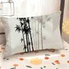 Bamboo Pattern Pillowcase Decor Suitable For Sofa Bedroom Car Pillow Cover Cushion Rectangular Back Cushion