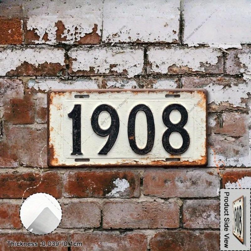 Motorcycle Souvenir License Plate, Metal Auto Wall Decor 15x30cm