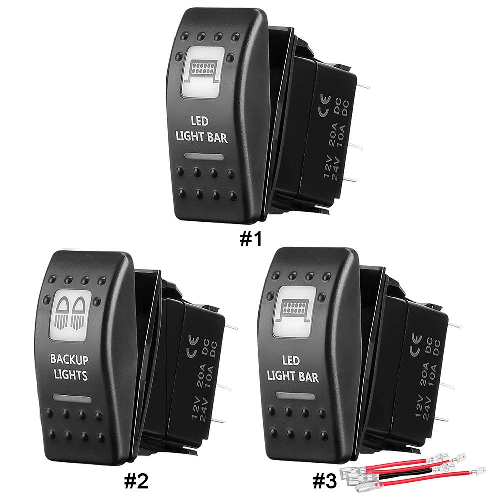 LED Light Bar Rocker Switch Waterproof LED Backlight Bar Button Dual LED ON/Off Switch LED Lamp Buttons for ATV UTV Car Truck RV