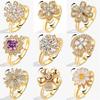 2025 Sunflower Rings For Women Gold Crystal Anxiety Relife Spinning Anti Stress Rotating Ring Trendy Jewelry Gifts