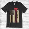 Men's Firefighter American Flag Axe T Shirt Patriotic Fire Department Casual for Dad Vintage Wa