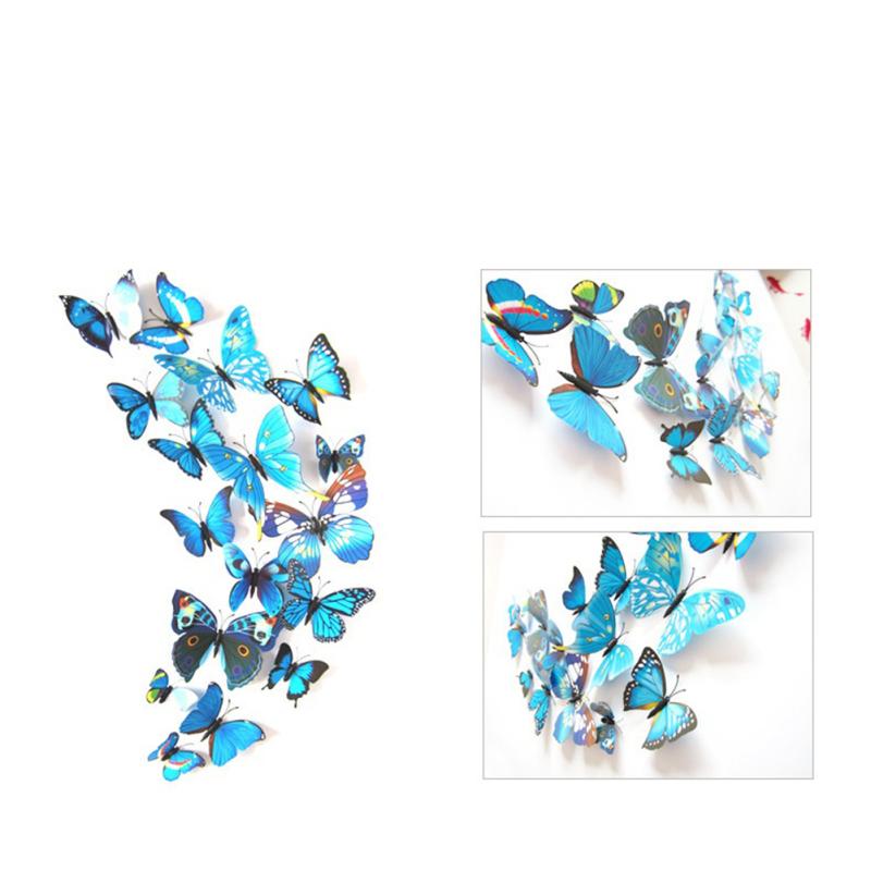 Three-dimensional Simulation  Butterflies  Wall  Sticker Magnet Design Reusable Colorful Household