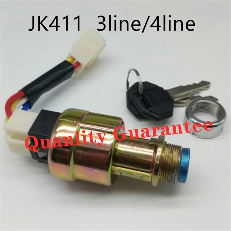 Forklift Start Switch Ignition Switch Electric Door Lock JK411 3 Wire 4 Wire With Two Keys