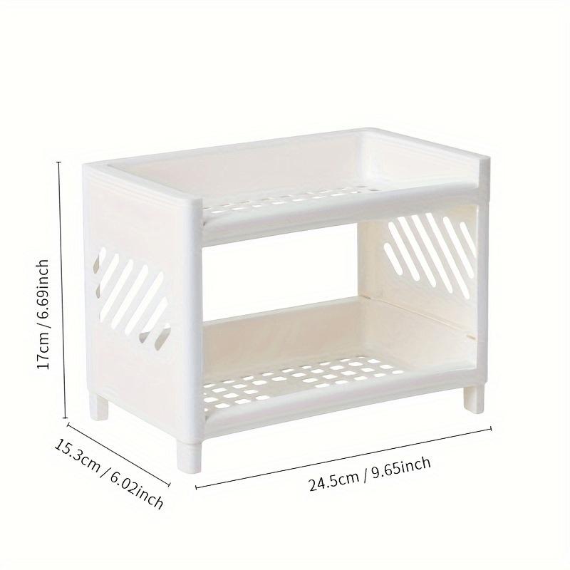 Office Desk Organizer, Double Layer Desktop Storage Rack for Stationery Supplies, Multifunctional Space Saving PP