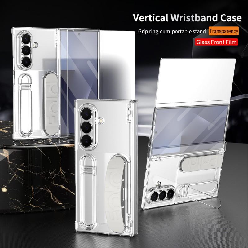 TriFold Phone Case With Wrist Strap Pen Slot Hinge Cover Galaxy Z Fold Series Shockproof PC Protective Shell
