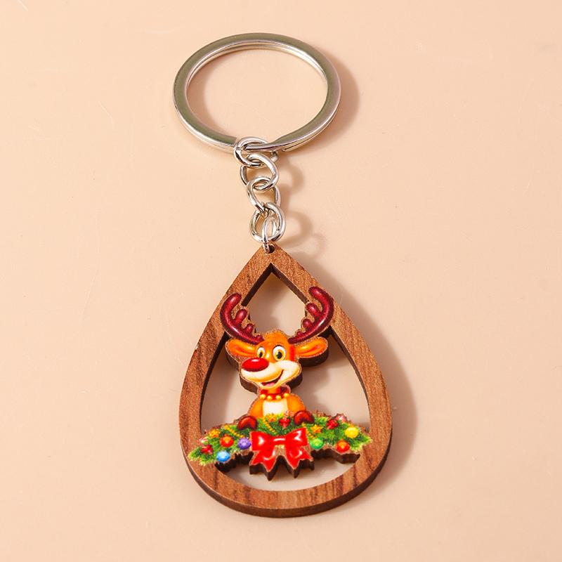 Cute Christmas Key Chain Snowman Santa Claus Key Ring Pendant for Car Key Holder Women Girls Handbag Decor DIY Jewelry Gift