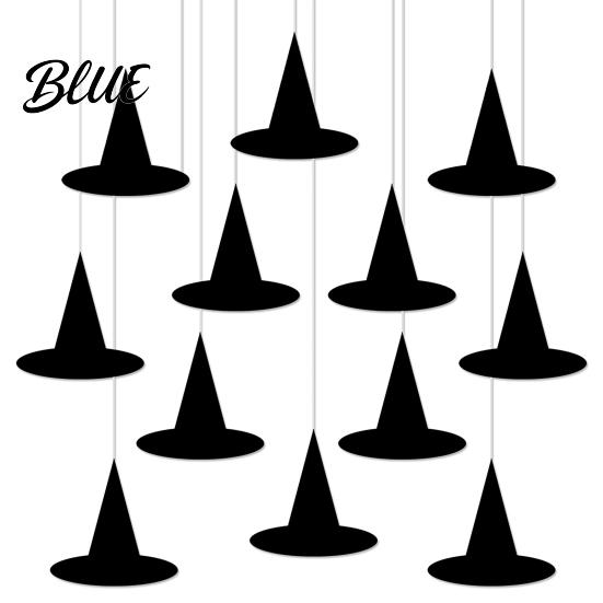 Creative Halloween Hanging Decorations 12Pcs Witch Hat Ornaments Paper Banner Decorations Party Ornaments for Holidays Spooky Ceiling Drop