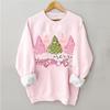 Women's Christmas Tree Printed Fashionable Round-neck Long-sleeved Sweatshirt Top