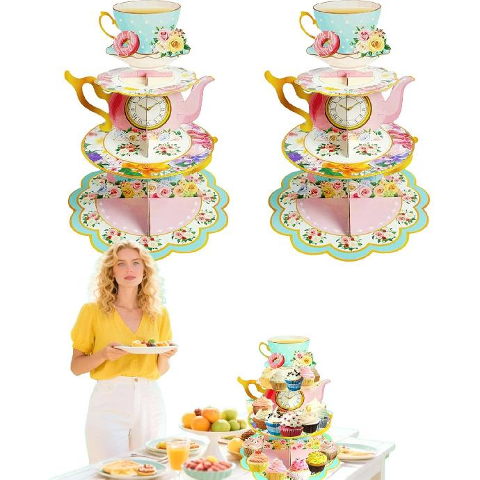 3 Tier Butterfly Cupcake Stand,Suitable for Butterfly Themes – Easy to Assemble& Reble(1Butterfly)