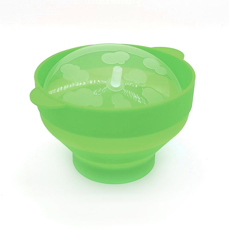 

Kitchen Microwave Popcorn Bowl Bucket Silicone DIY Popcorn Maker With Lid Chips Fruit Dish High Quality Easy Tools Popcorn зелёный