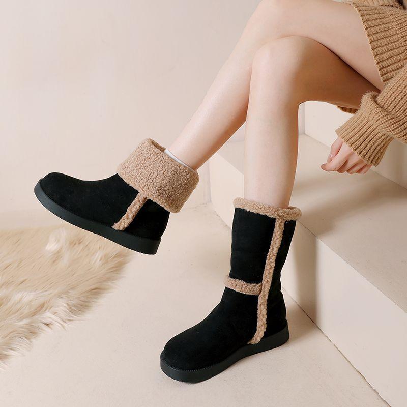 Winter new snow boots women's cold-proof velvet thickened versatile warm snow cotton shoes