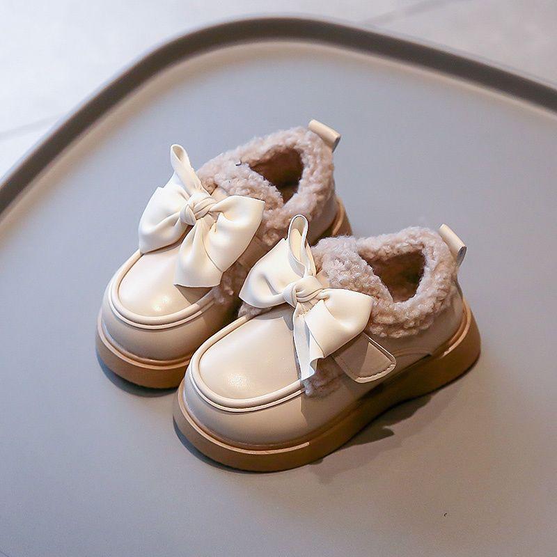 Girls' Shoes, Cotton Shoes, 2025 Autumn/winter New Children's Shoes, Fleece Thickened Snow Boots, Baby Winter Leather Shoes