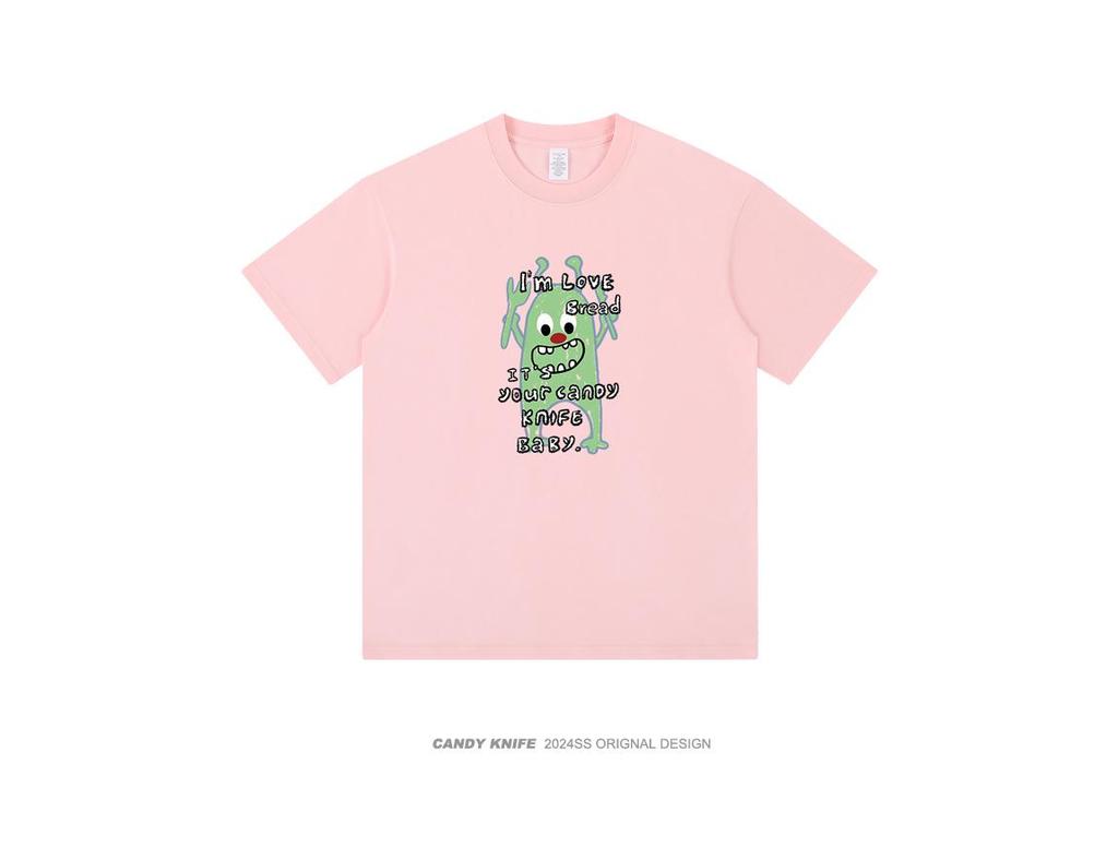 Unisex Hong Kong Style Cartoon Clown Print Pure Cotton Short-Sleeve T-Shirt