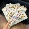 Sen green flower print fresh imitation silk scarf premium versatile square scarf neck protection scarf trendy headscarf scarf women