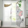 Cartoon Funny Elephant Tulle Curtain For Living Room Sheer Valance Curtain For Kitchen Bedroom Window Drapes